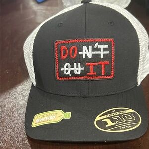 Do Not Quit Flexfit Trucker Hat - Black & White. Custom made.